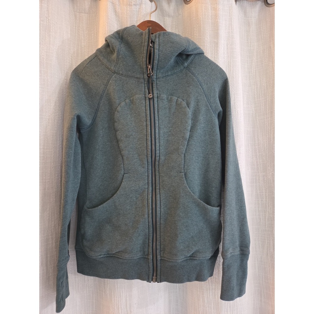 Lululemon Women's Scuba Full Zip Hoodie Sweatshirt Green, Size 6